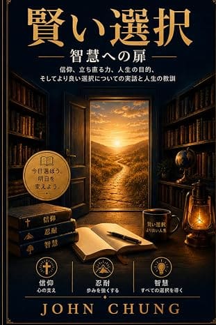 Book cover with a door opening to sunset.